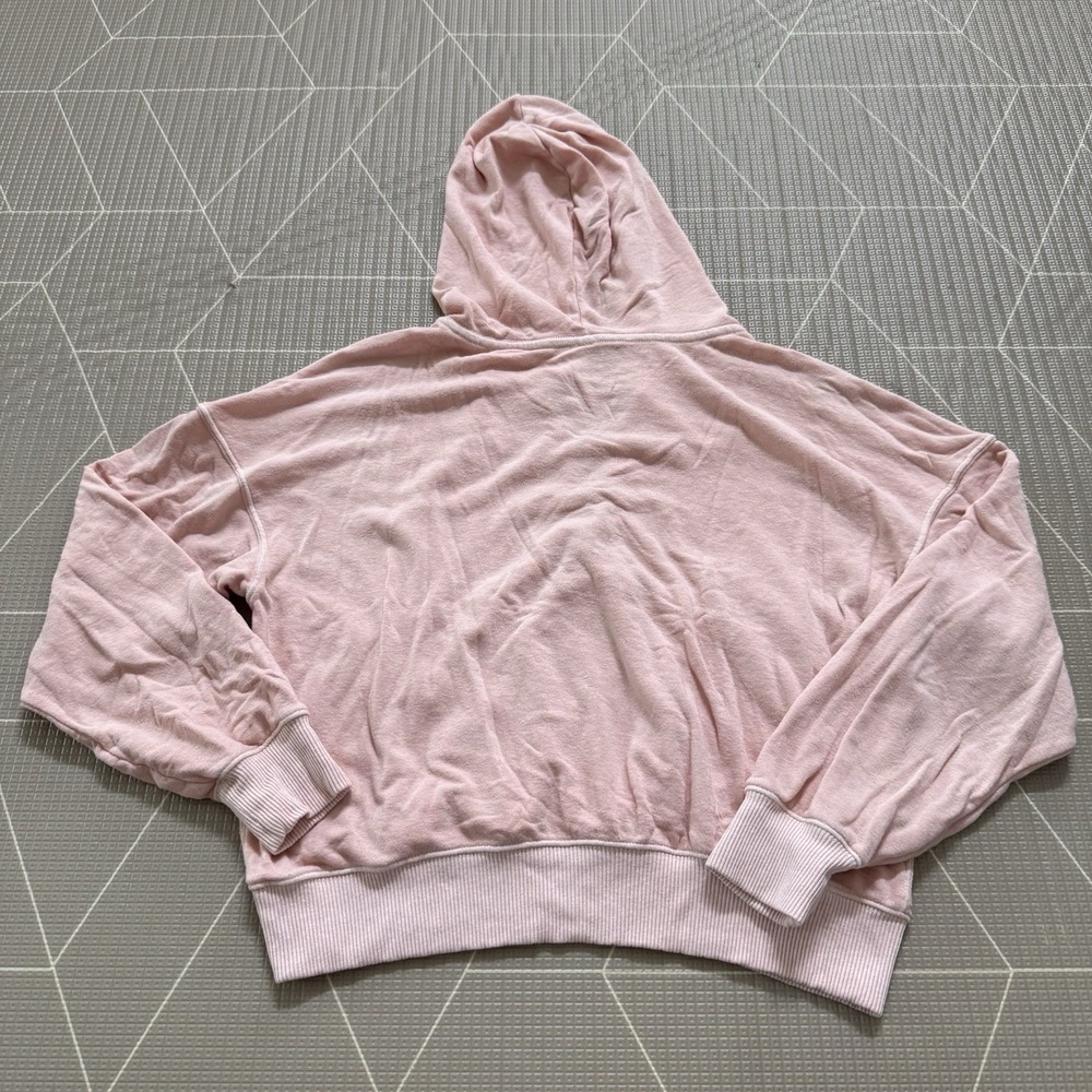 Free People Movement Believe It Hooded Lace Up Pullover Sweatshirt Small Pink - Picture 3 of 8